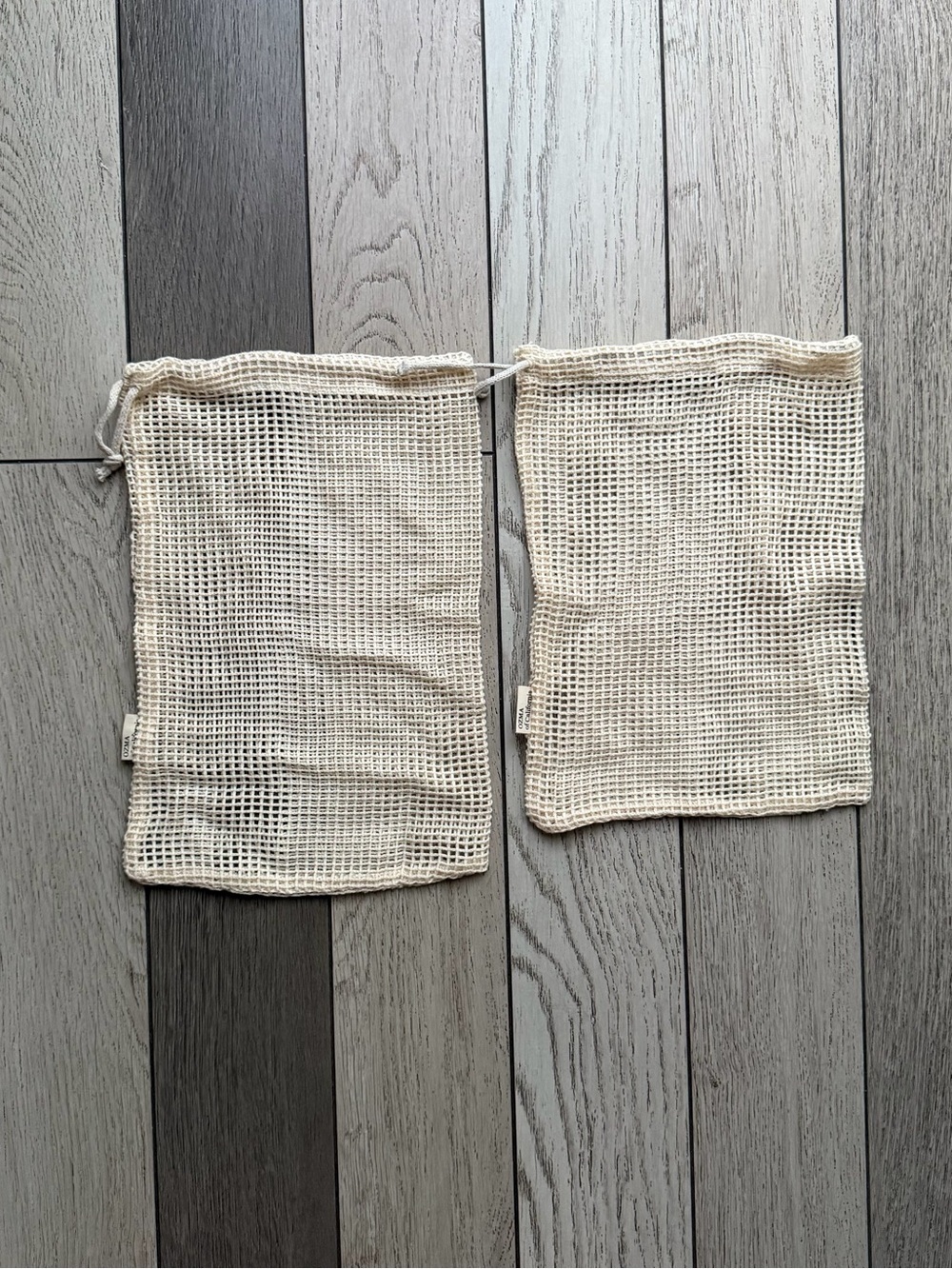 OZMA of California set of 2 reusable Cream Mesh Bags
